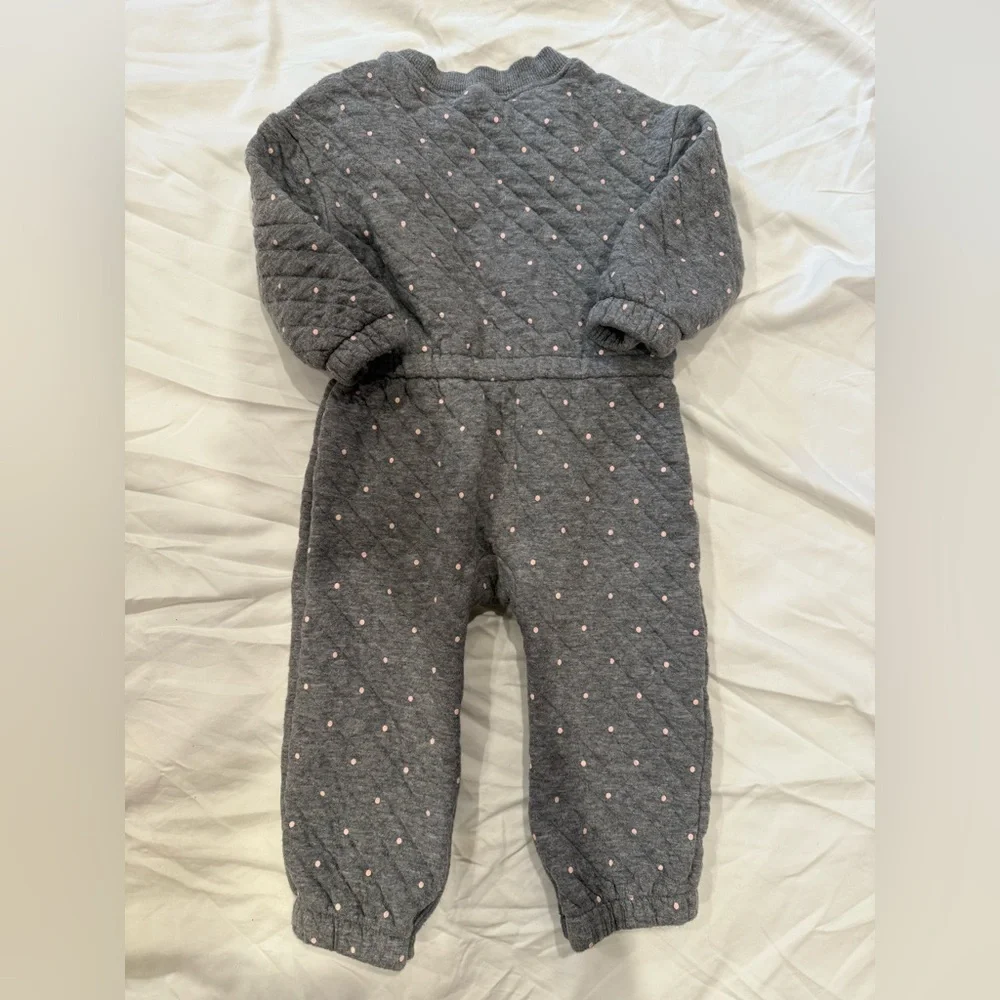 Carter’s Infant Baby Bundle Lot Long Sleeve Quilted Jumpsuit and Sweater 12M